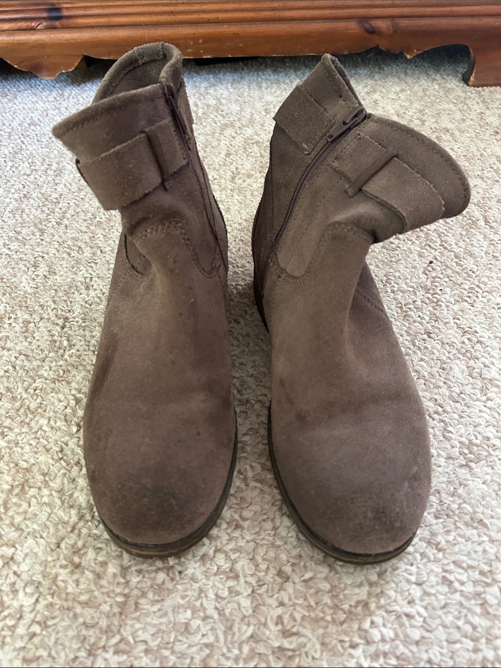 Clarks gray Suede Ankle Boots